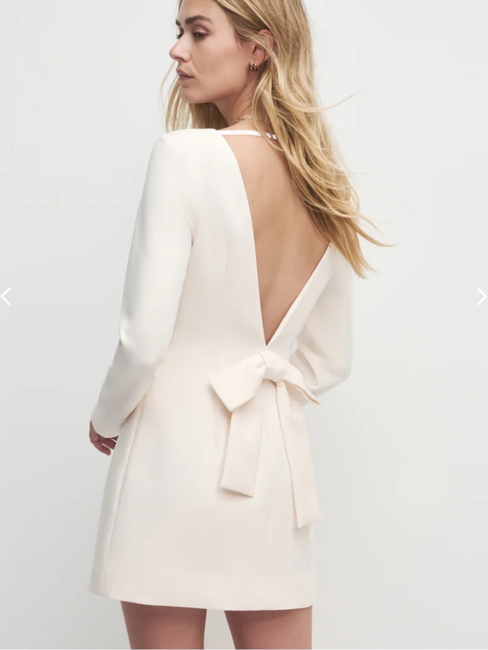 Favorite Daughter The Long Sleeve Meet Cute Bow Low Back Mini Dress Size 12 NEW